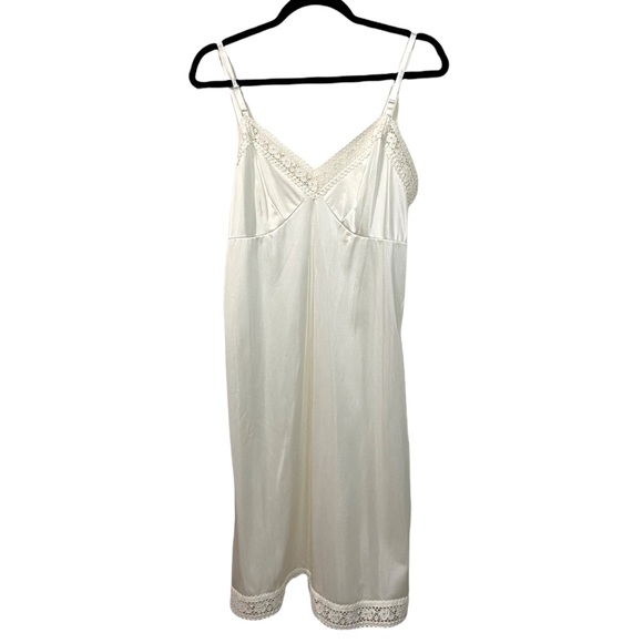 Vintage Wondermaid Womens Size 36 Lingerie Nighty Slip Sleepwear Nylon Lace Trim